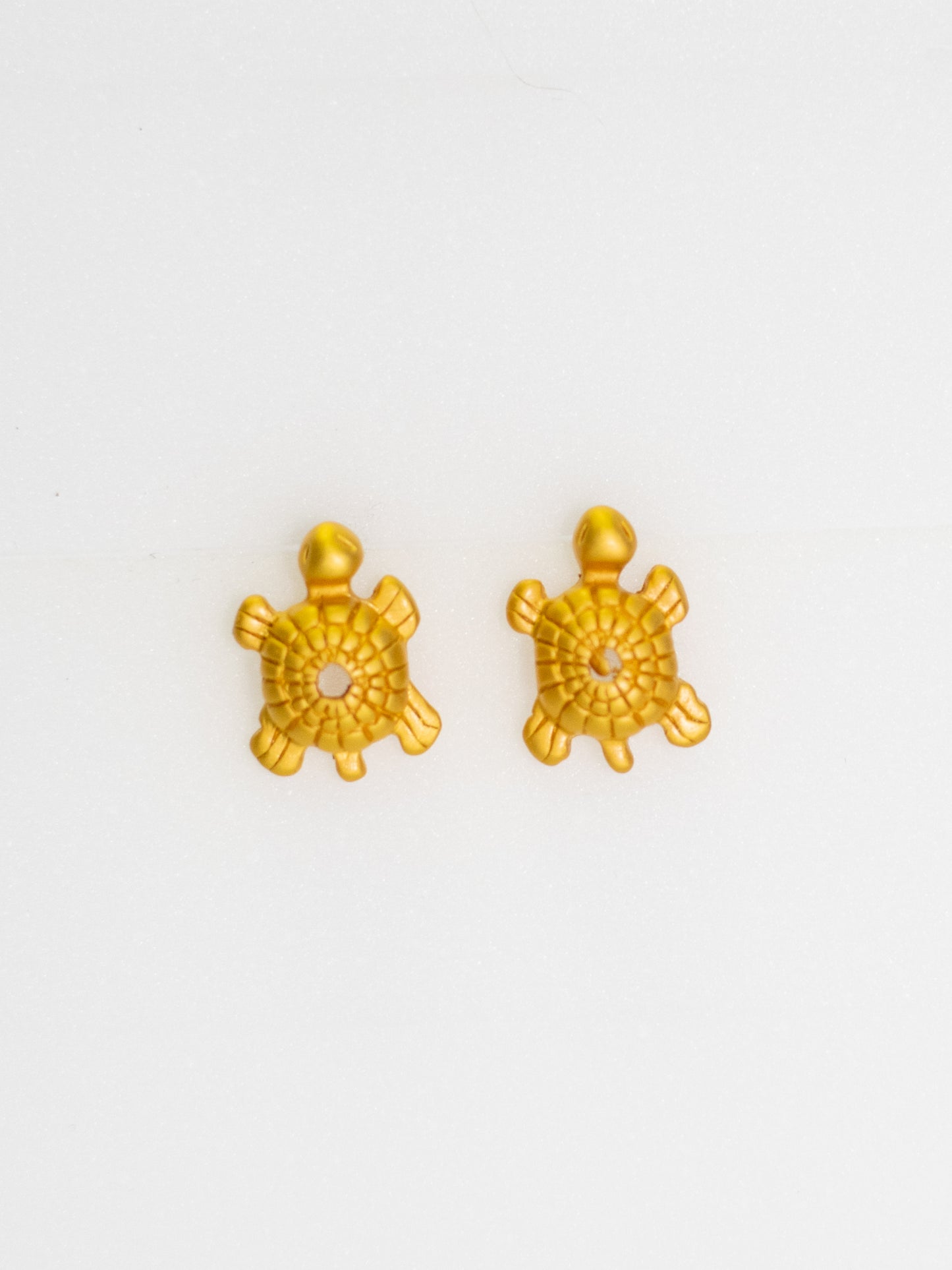 24K Gold Plated Pre-Columbian Muisca Turtle Shaped Earrings.
