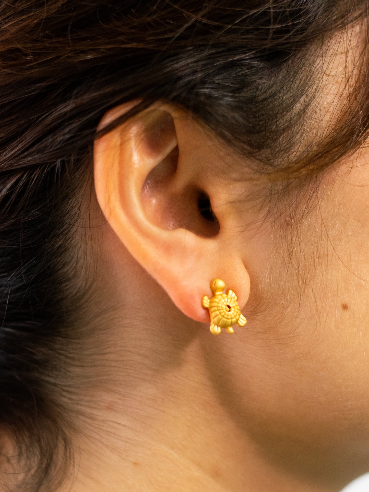 24K Gold Plated Pre-Columbian Muisca Turtle Shaped Earrings.