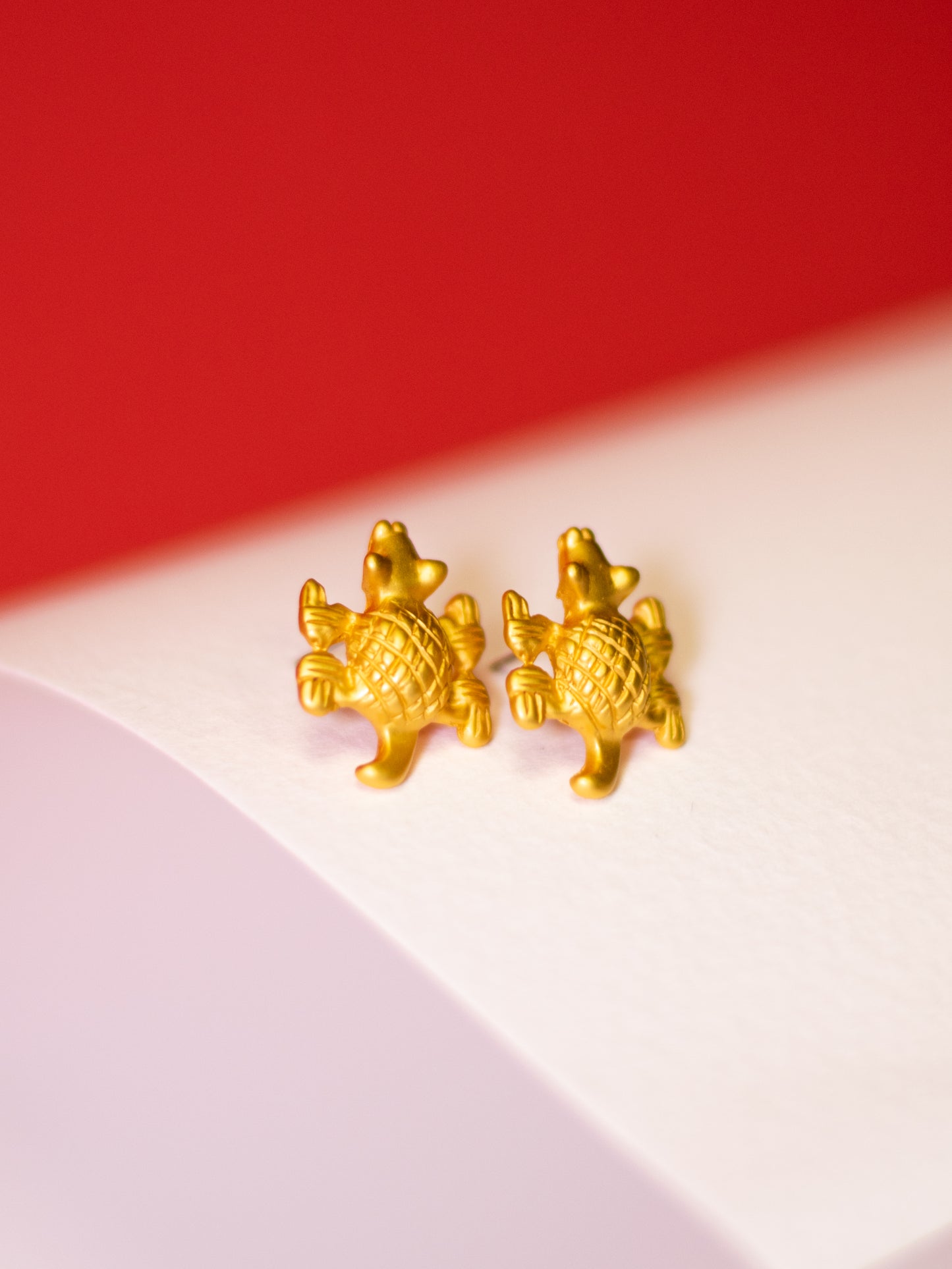 24K Gold Plated Pre-Columbian Muisca Armadillo Shaped Earrings.