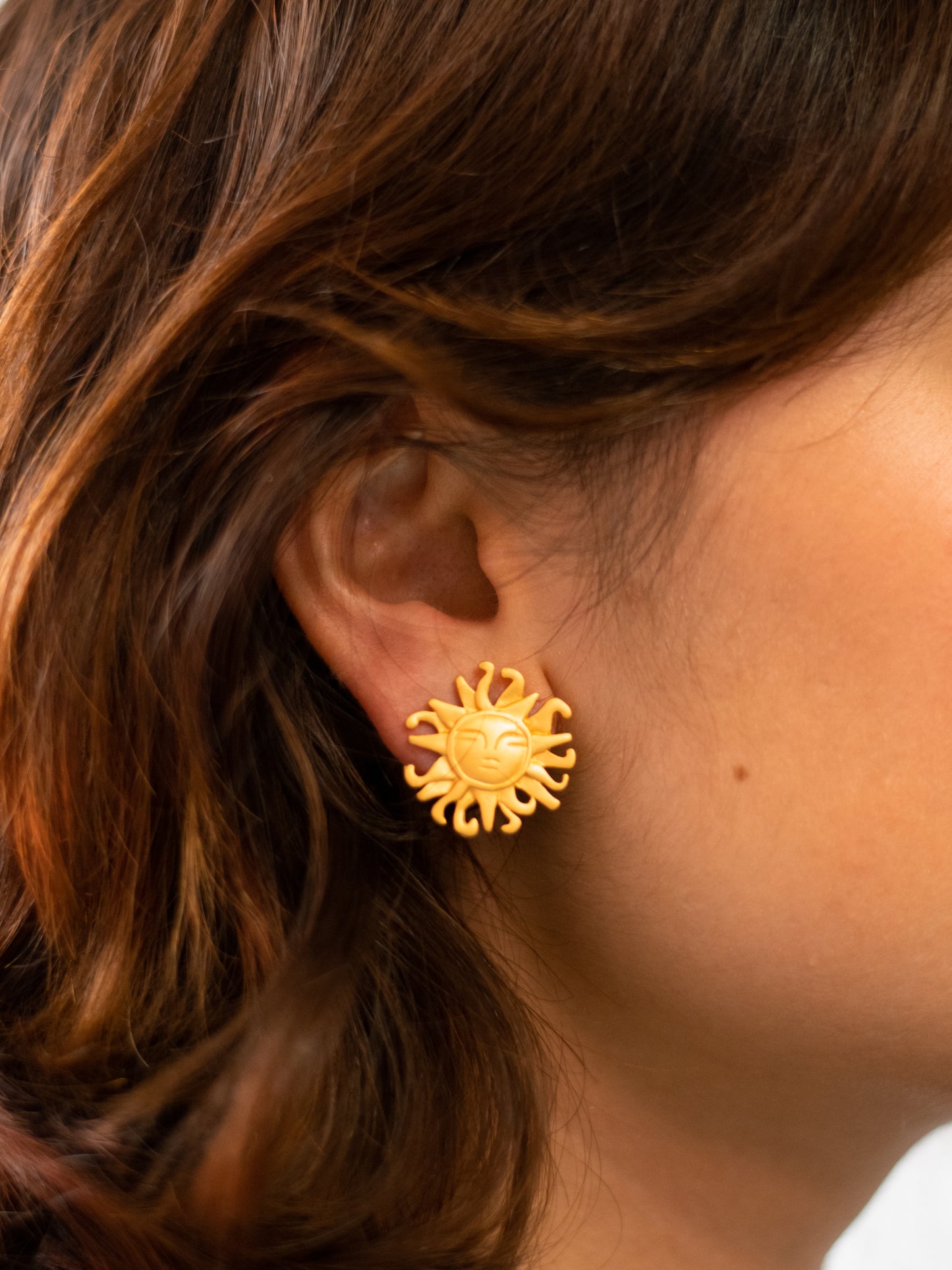 24K Gold Plated Pre-Columbian Muisca Sun Earrings.