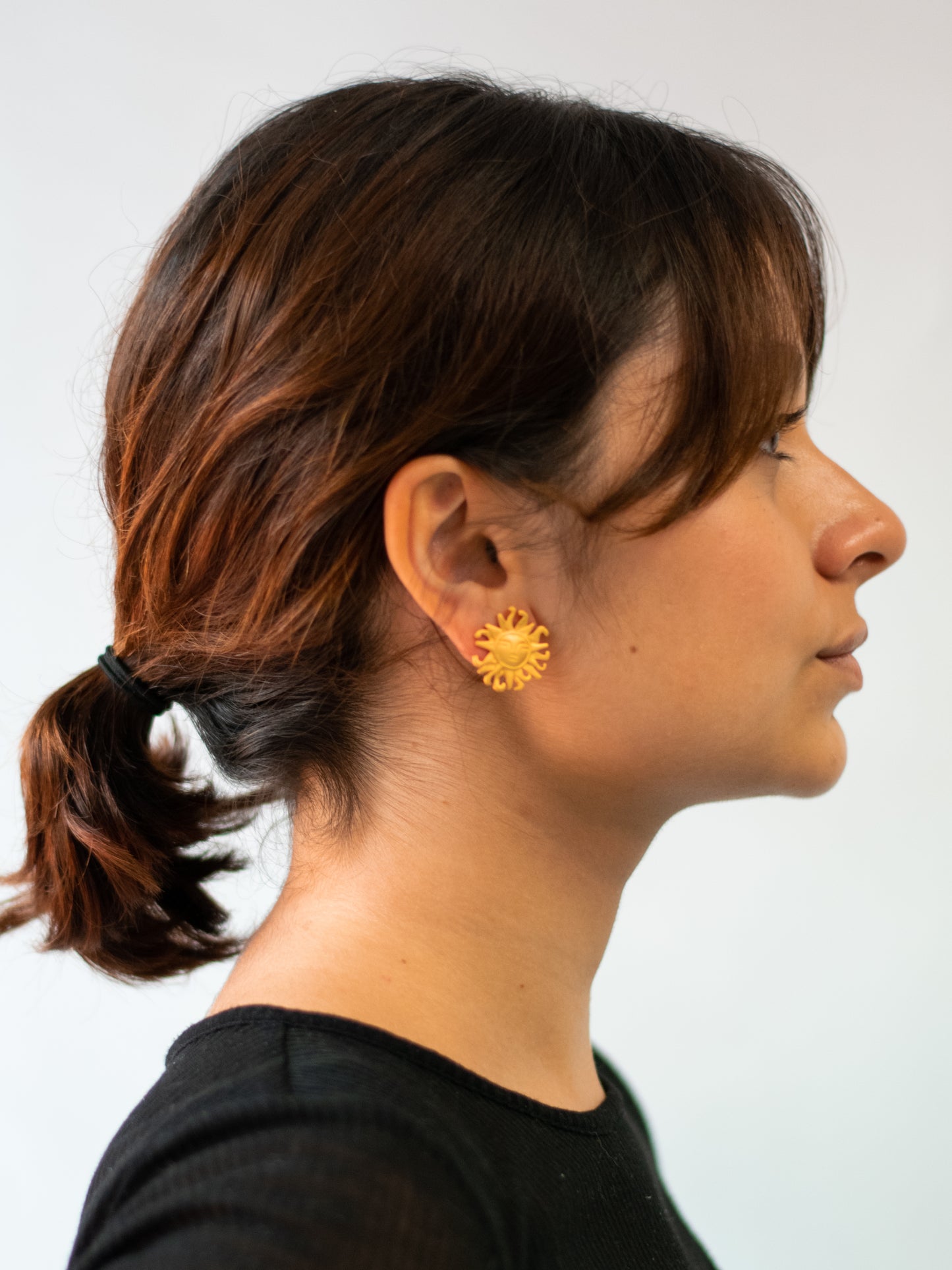 24K Gold Plated Pre-Columbian Muisca Sun Earrings.