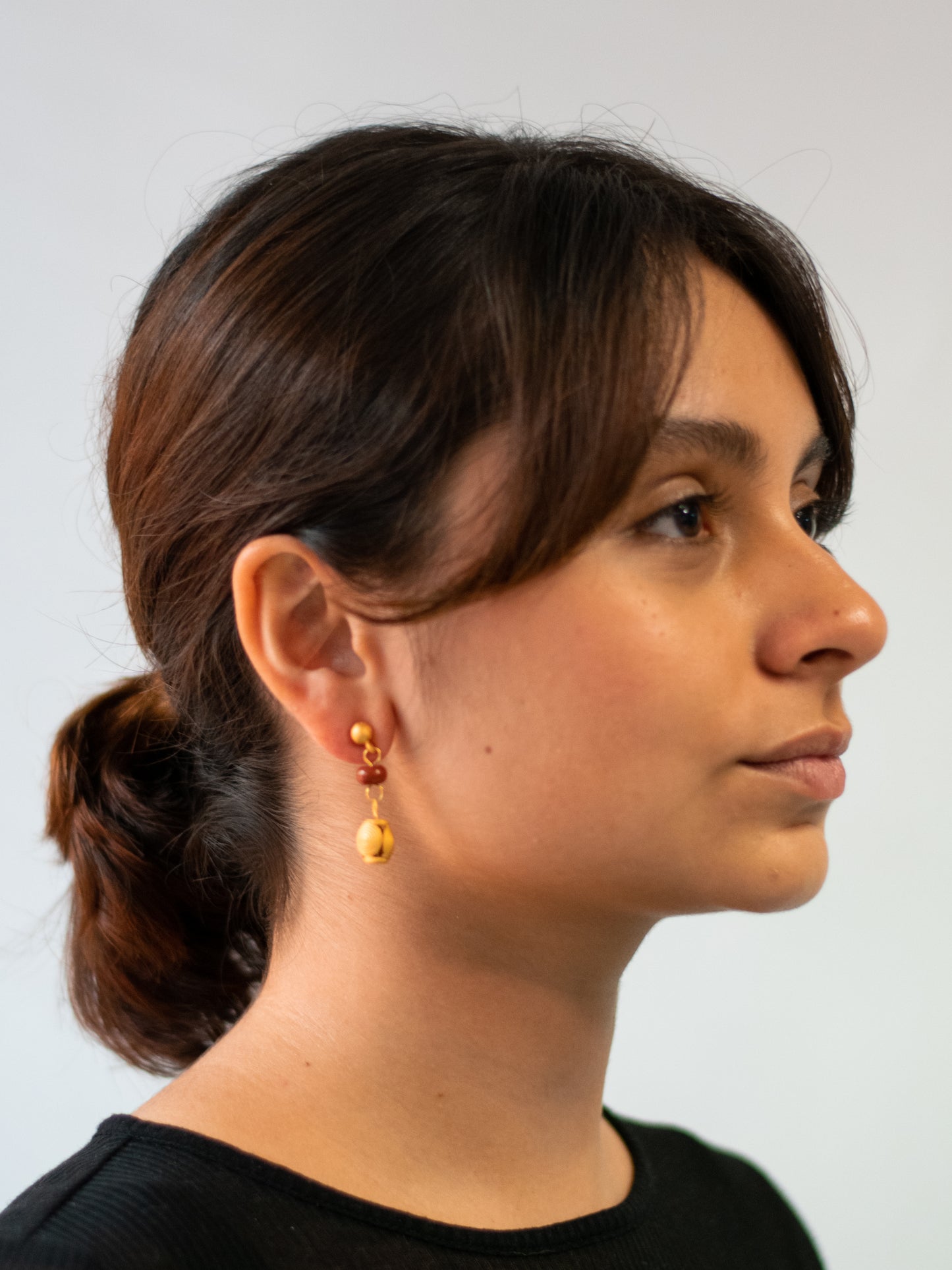 24K Gold Plated Pre-Columbian Muisca Drop Earrings.