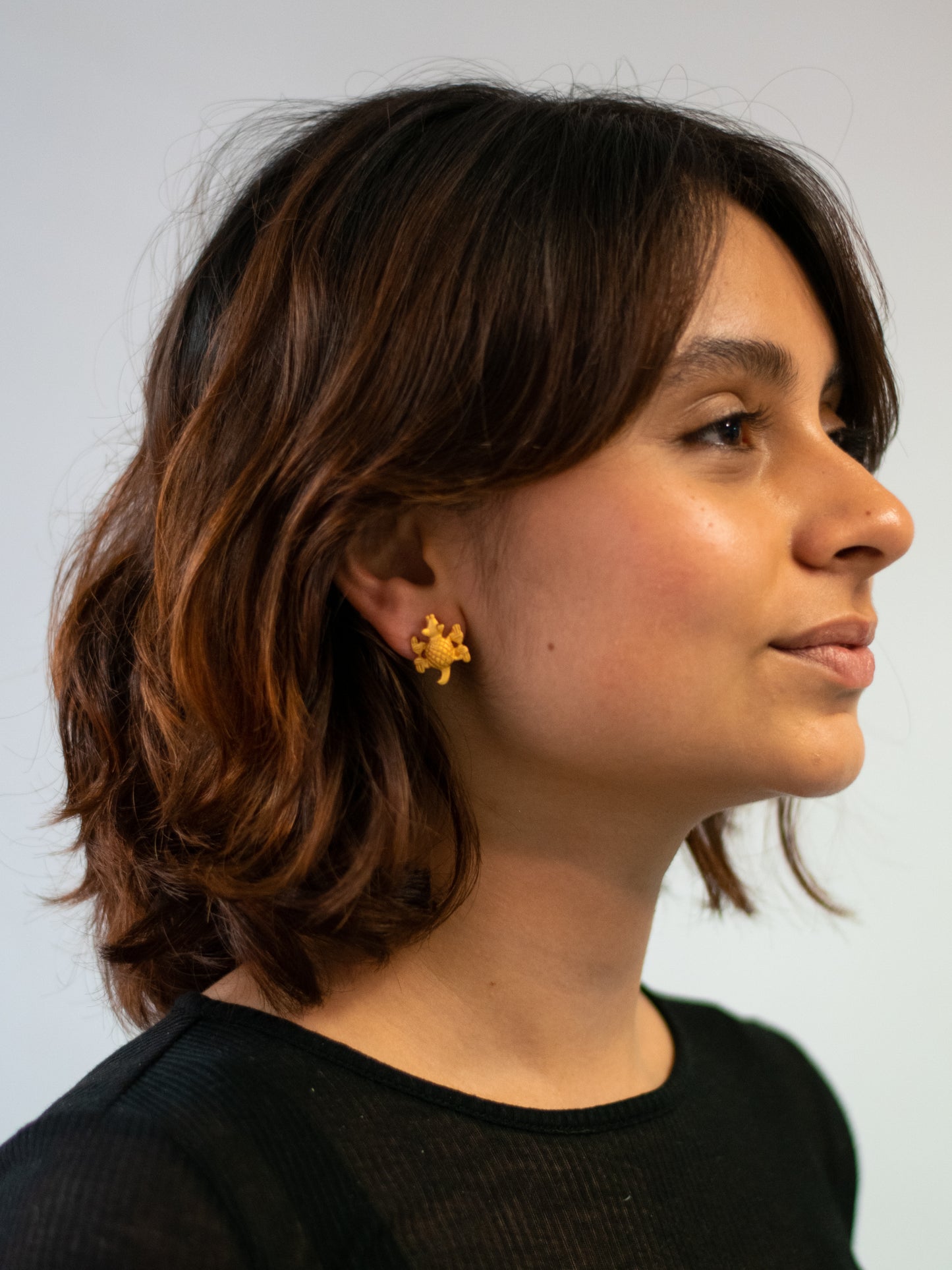 24K Gold Plated Pre-Columbian Muisca Armadillo Shaped Earrings.