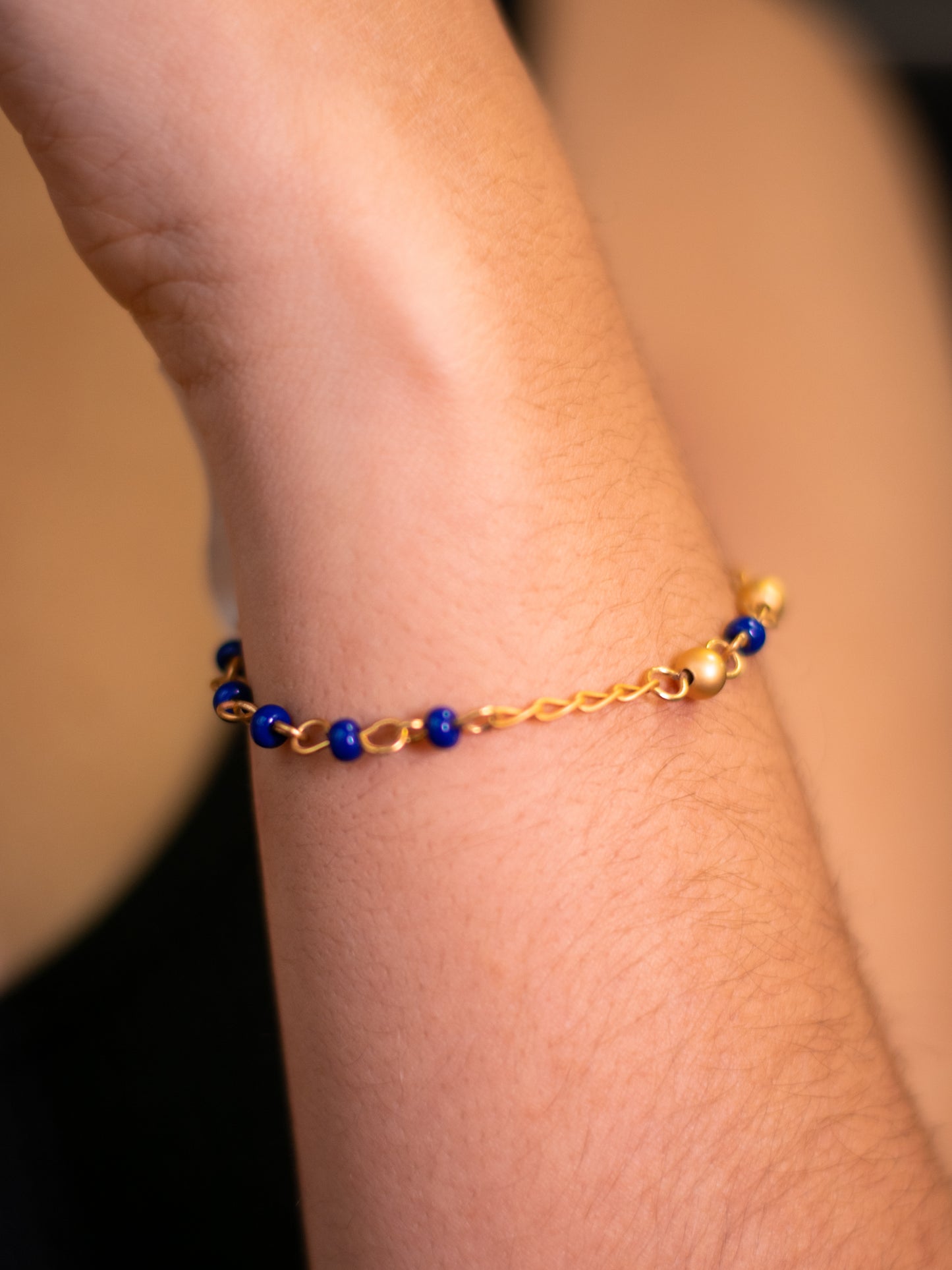 24K Gold Plated Pre-Columbian Muisca Golden and Blue Jewelry Set.