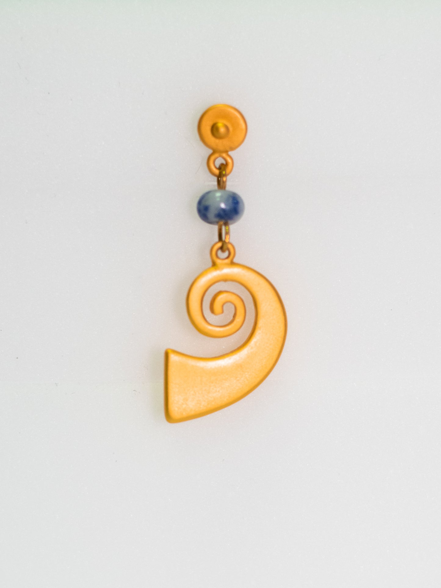 24K Gold Plated Pre-Columbian Muisca Spiral Earrings.