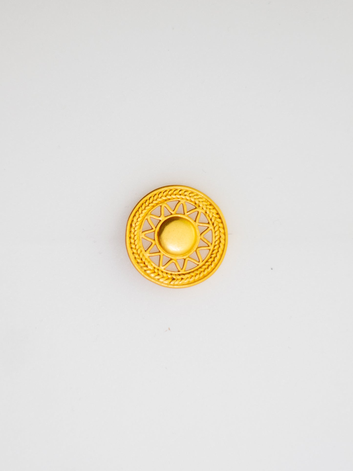 24K Gold Plated Pre-Columbian Muisca Sun Symbol Earrings.