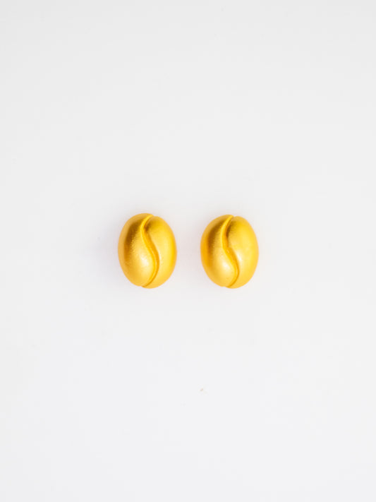 24K Gold Plated Pre-Columbian Muisca Coffee Bean Earrings.