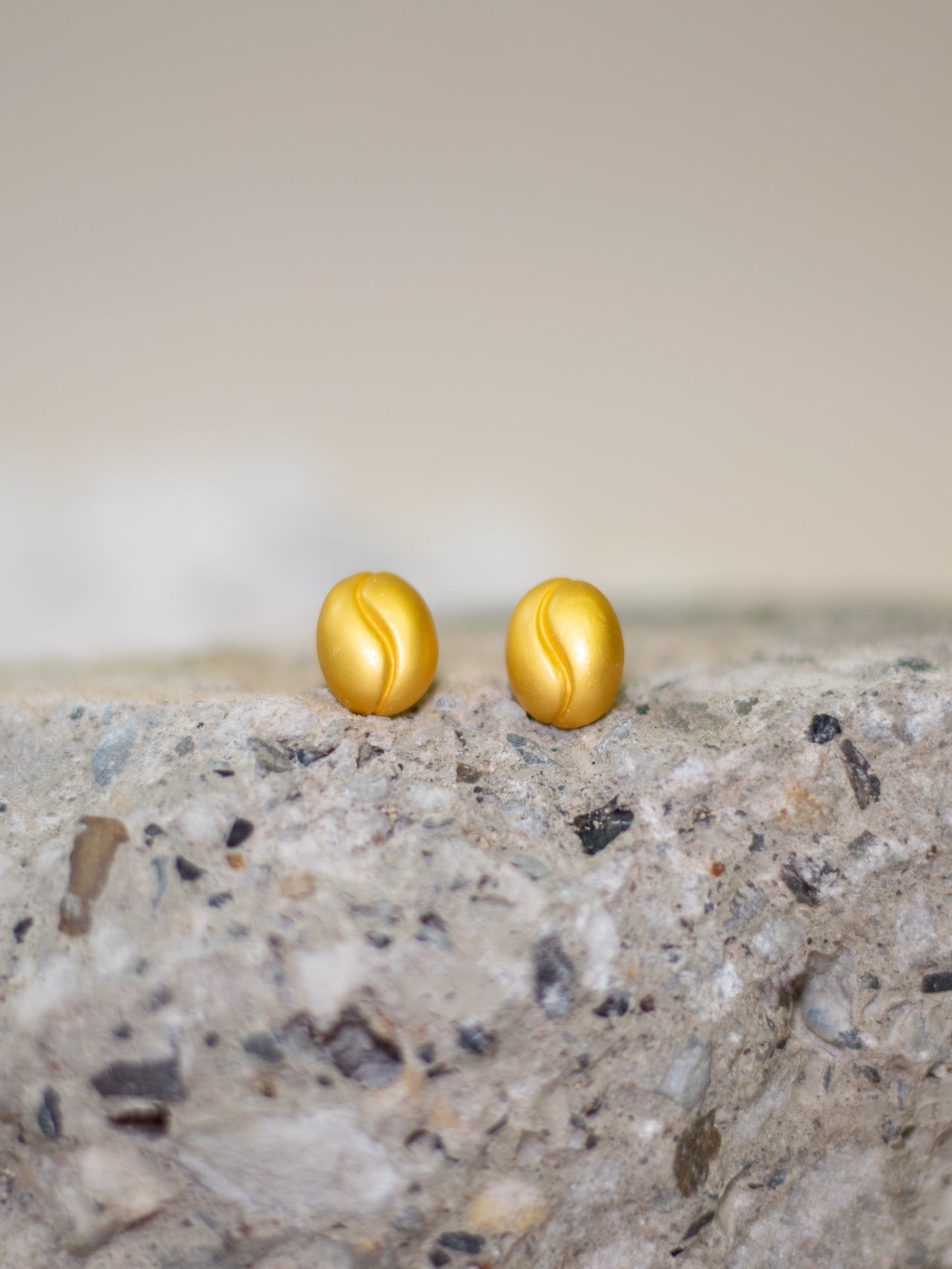 24K Gold Plated Pre-Columbian Muisca Coffee Bean Earrings.