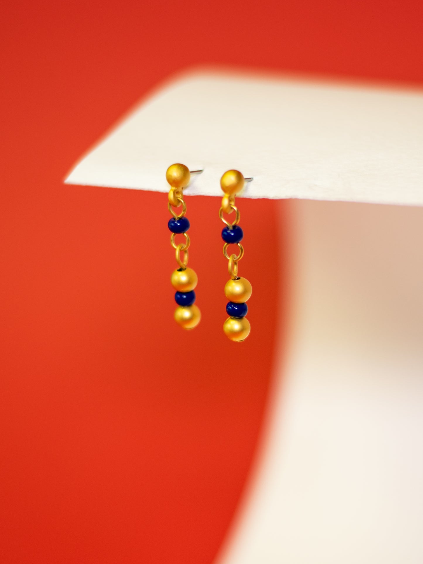 24K Gold Plated Pre-Columbian Muisca Golden and Blue Jewelry Set.