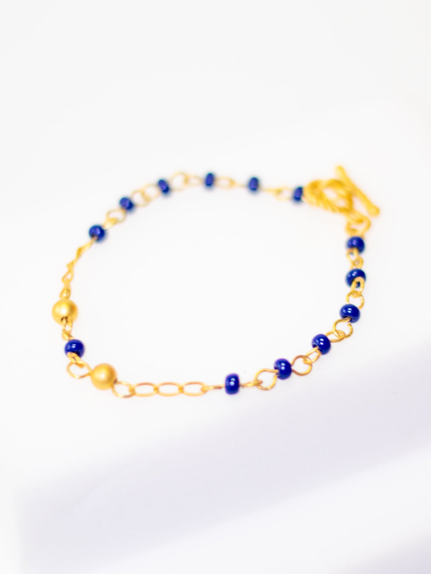 24K Gold Plated Pre-Columbian Muisca Golden and Blue Jewelry Set.