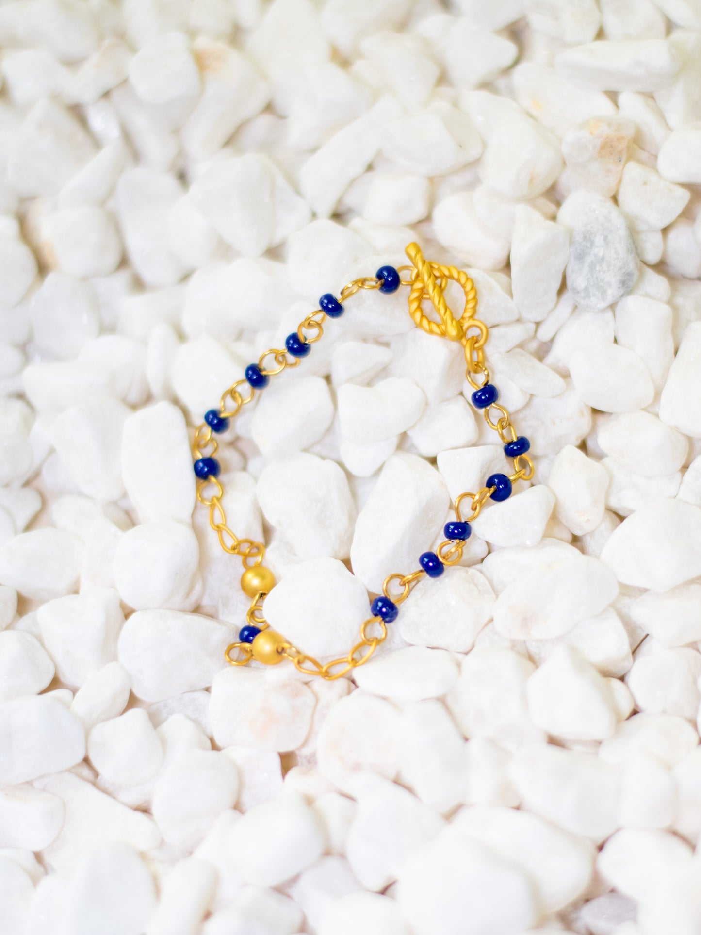 24K Gold Plated Pre-Columbian Muisca Golden and Blue Jewelry Set.