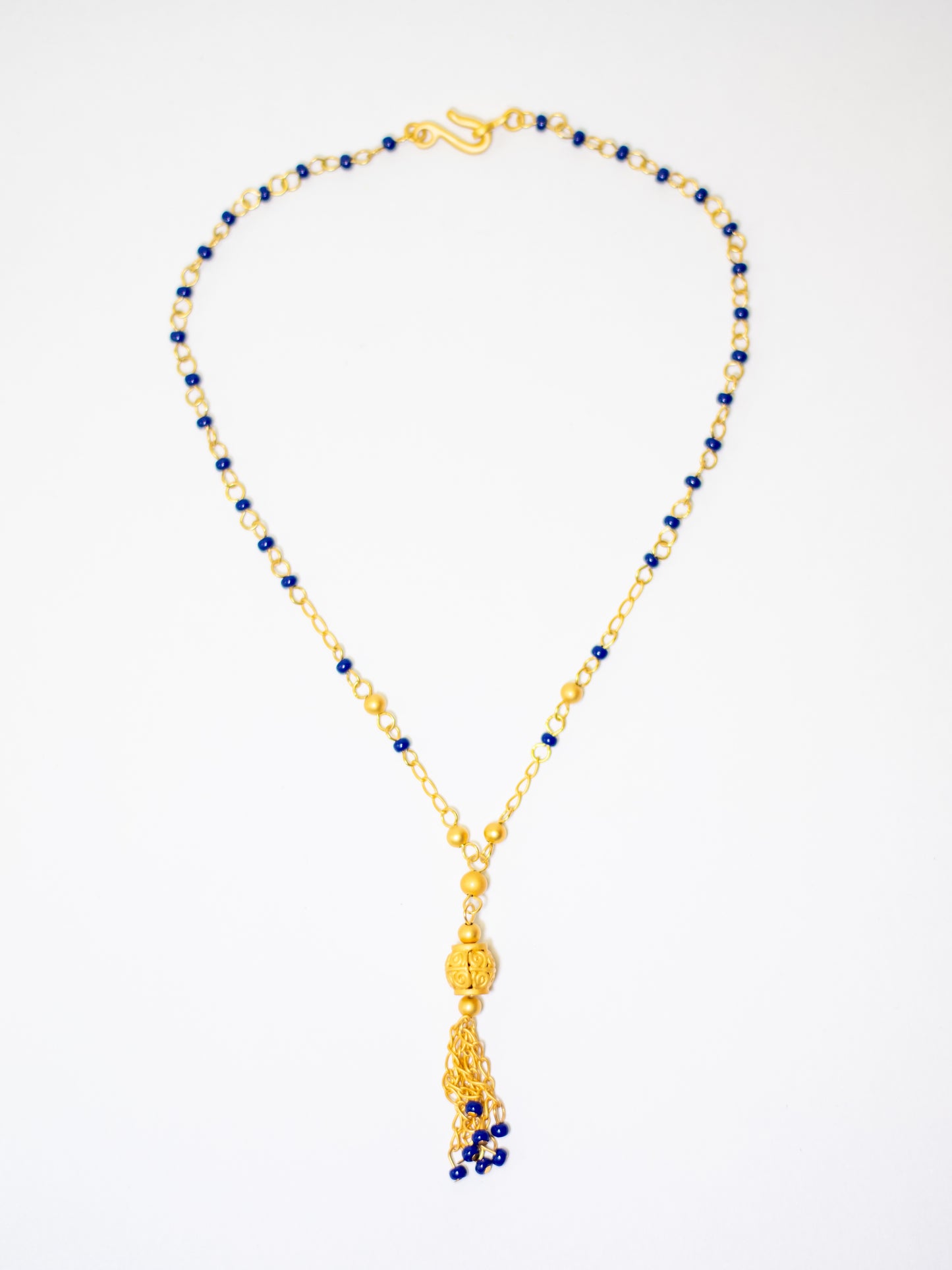 24K Gold Plated Pre-Columbian Muisca Golden and Blue Jewelry Set.