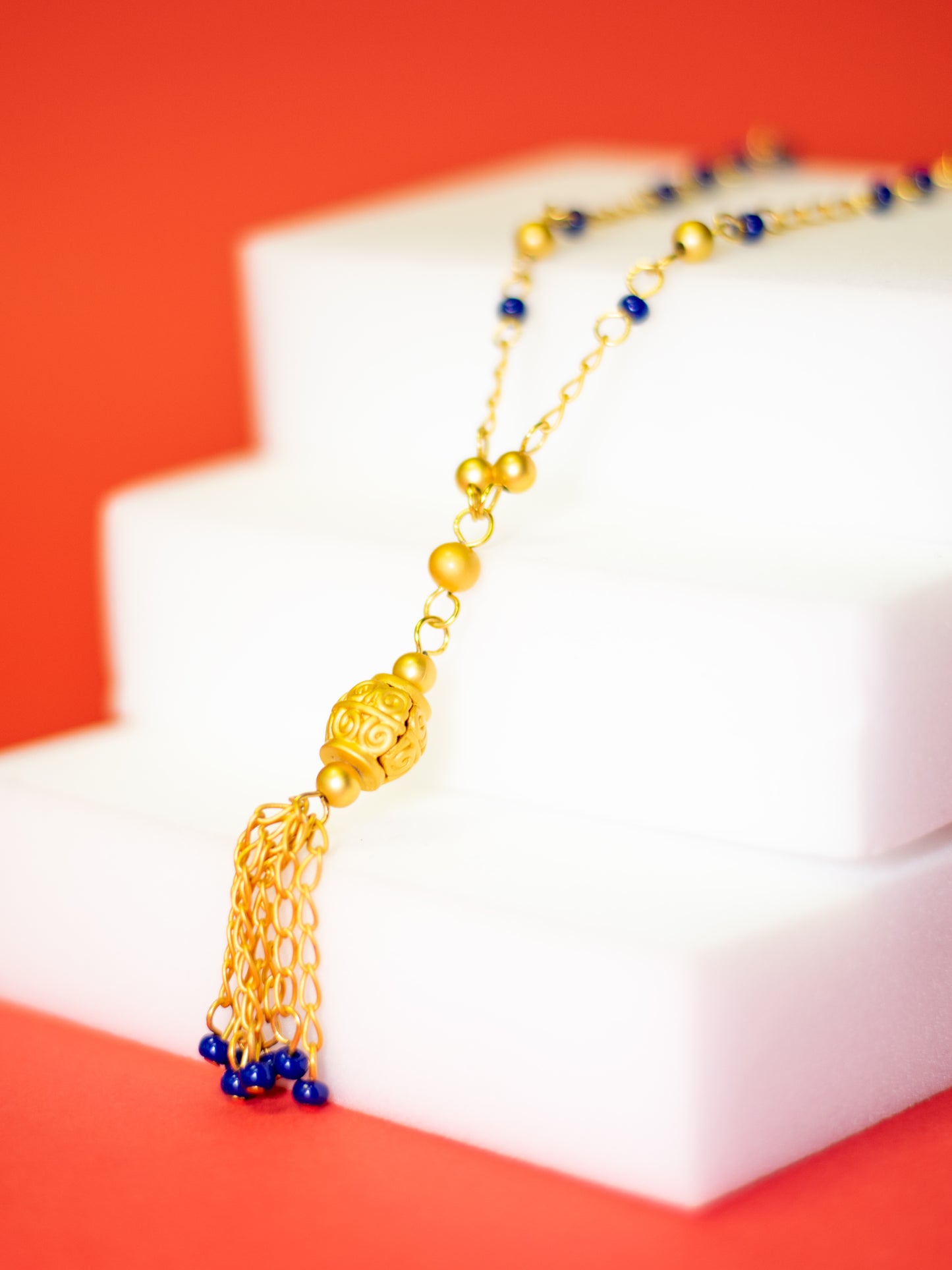 24K Gold Plated Pre-Columbian Muisca Golden and Blue Jewelry Set.