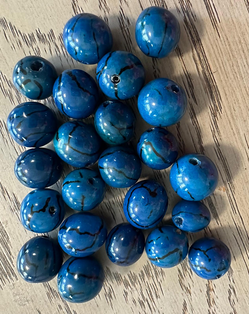 Natural Beads |Bombona Seed Beads| 20 Bombona Balls from Colombia. Blue Bombona Seeds. It’s Punctured Straight Through. TBBlue06