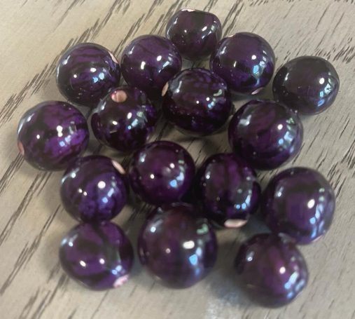 Natural Beads |Bombona Seed Beads| 20 Bombona Balls from Colombia. Purple Bombona Seeds. It’s Punctured Straight Through. TBPurple02