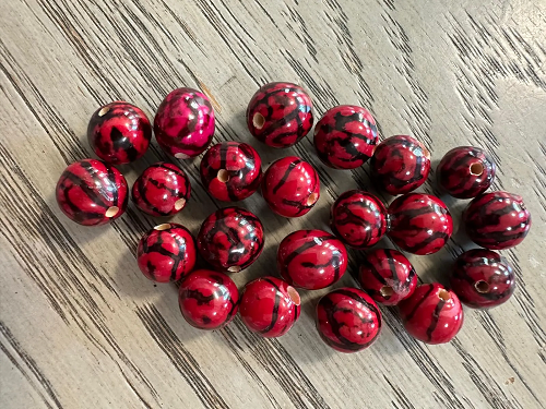Natural Beads |Bombona Seed Beads| 20 Bombona Balls from Colombia. Red Bombona Seeds. It’s Punctured Straight Through. TBRed02