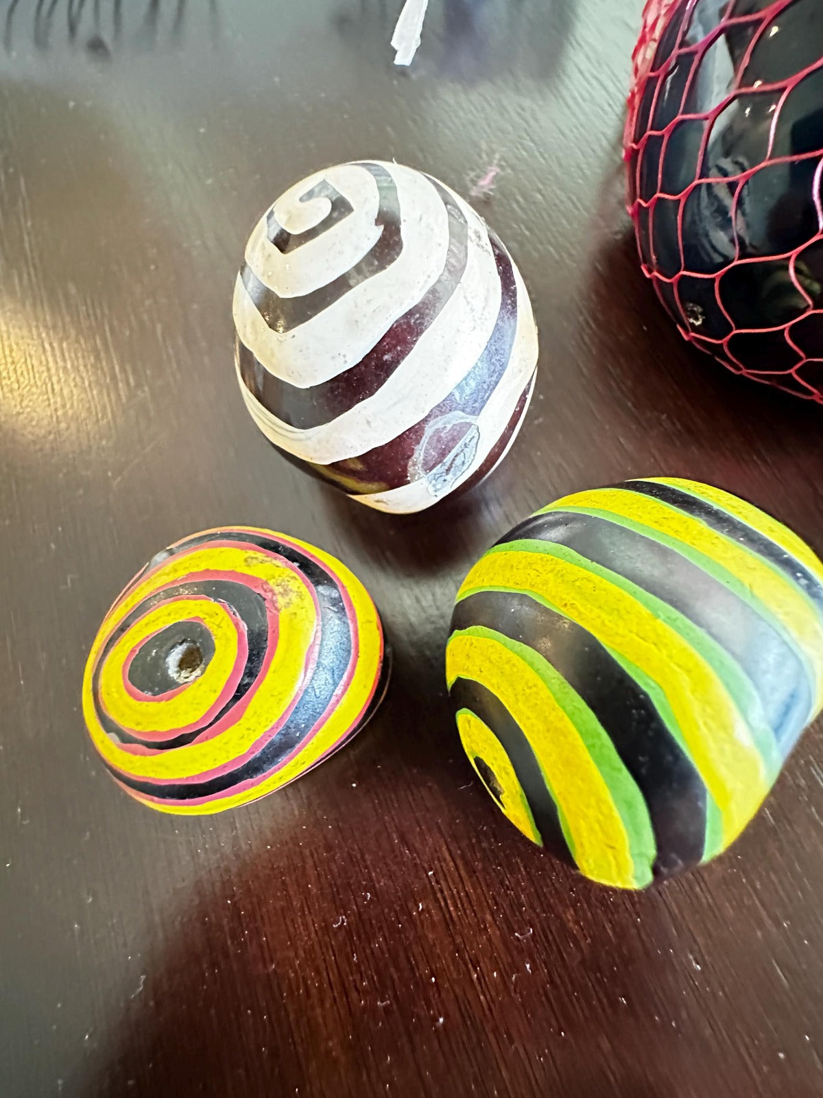 Tagua Nut Whole Resin Coated Hand Painted 50 pcs Size 3X2.5 cm. approx. Peeled Polished & Undrilled Seed Beads with Pattern