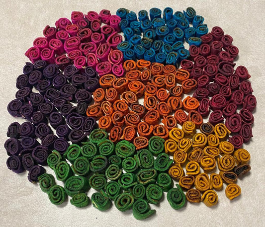 Orange peel mini rolls painted. Seven colors.