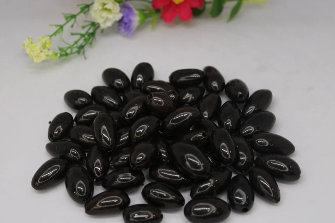 Camajuro Beads. 30 Dark Brown Pieces.