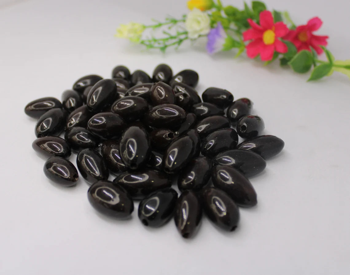 Camajuro Beads. 30 Dark Brown Pieces.