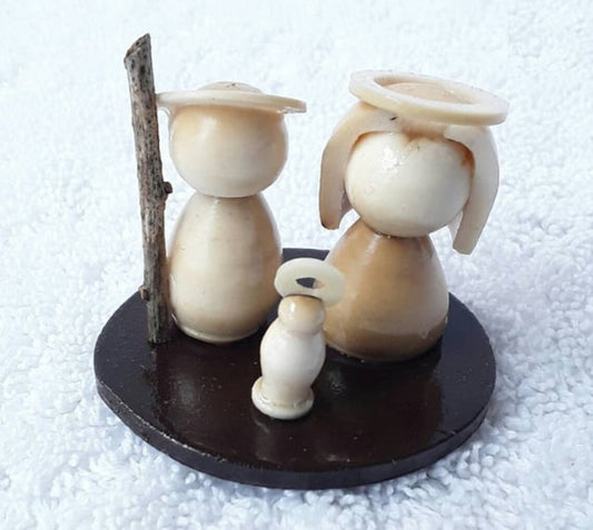 Miniature Nativity Set in Beige.