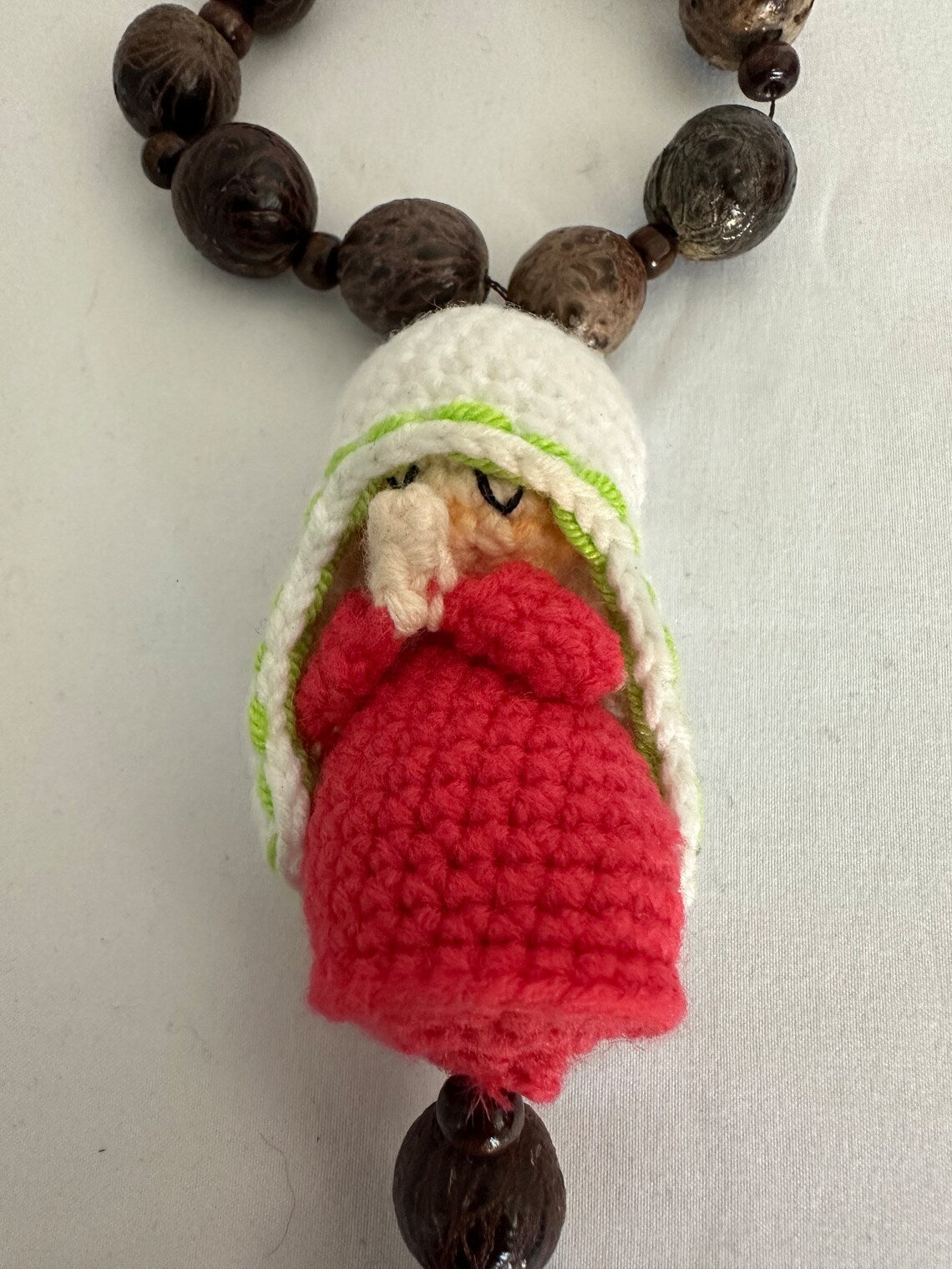 Crochet Rosary Virgin. Mini Amigurumi