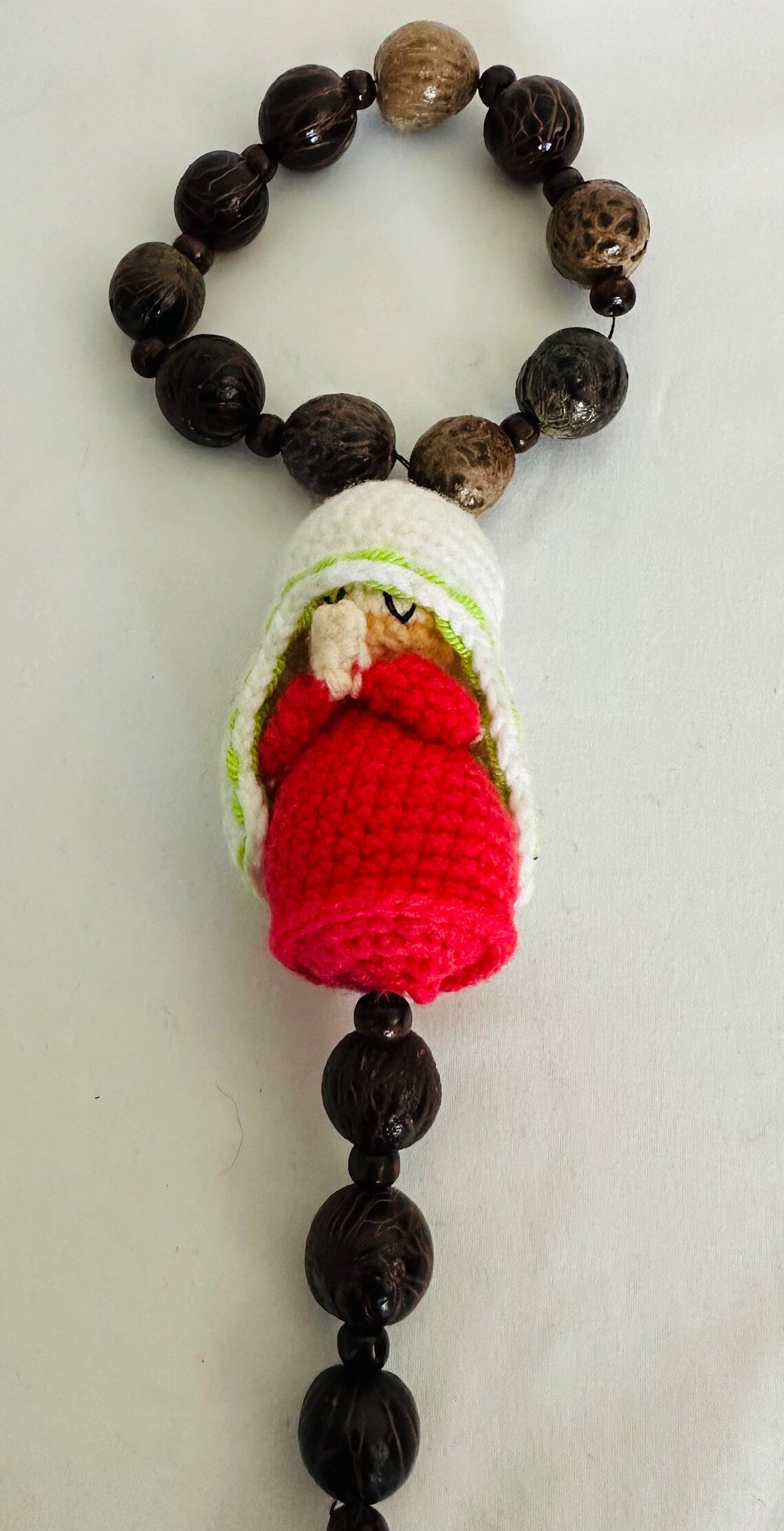 Crochet Rosary Virgin. Mini Amigurumi