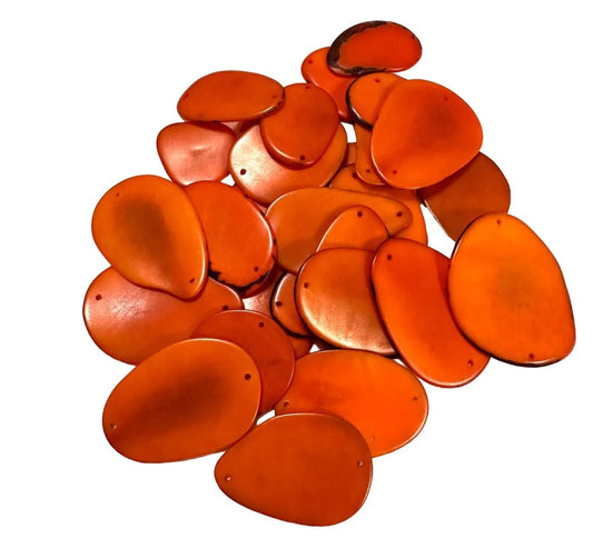 Tagua Slices Beads. 100 Multicolored Pieces.