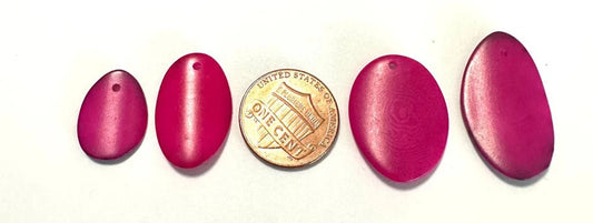 Tagua Chip Slices Beads. 30 Pink Pieces