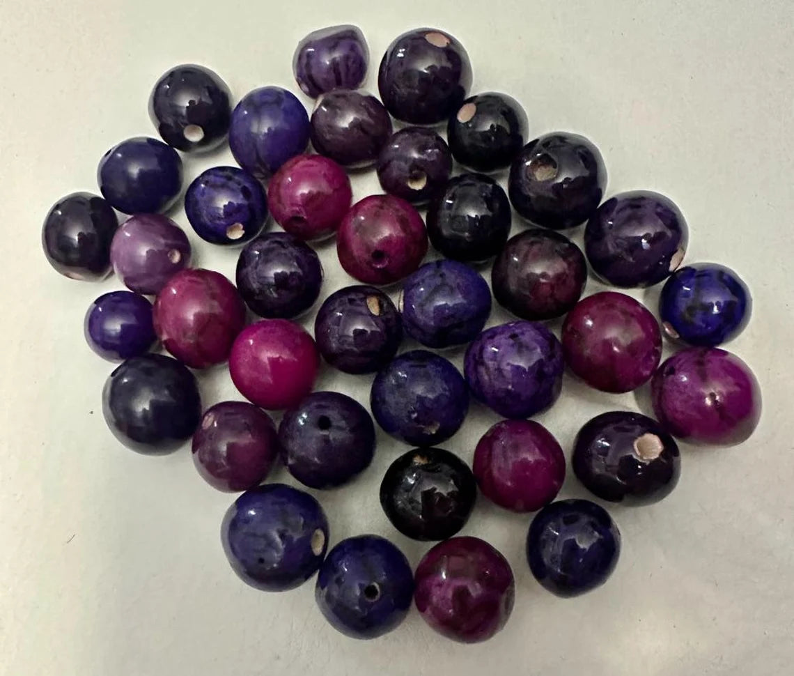 Bombona Ball Beads. 20 Purple Pieces.