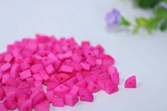 Tagua Triangle Beads. 100 Pink Mini Pieces