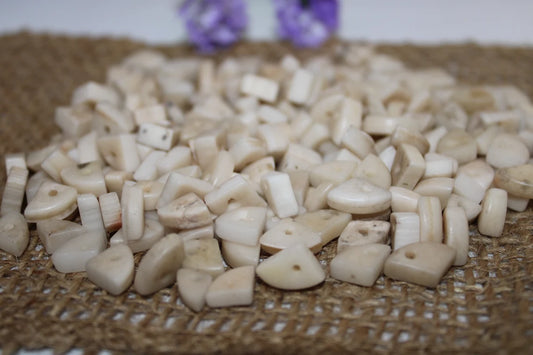 Tagua Triangle Beads. 100 Beige Mini Pieces.