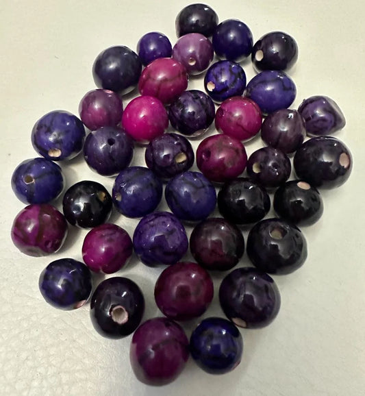 Bombona Ball Beads. 20 Purple Pieces.