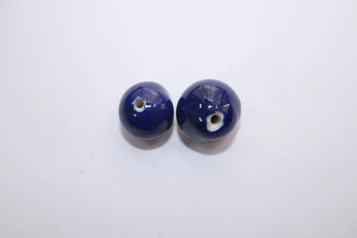 Bombona Ball Beads. 20 Dark Blue Pieces.