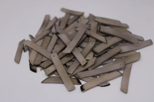 Tagua Stick Beads. 30 Gray Pieces.