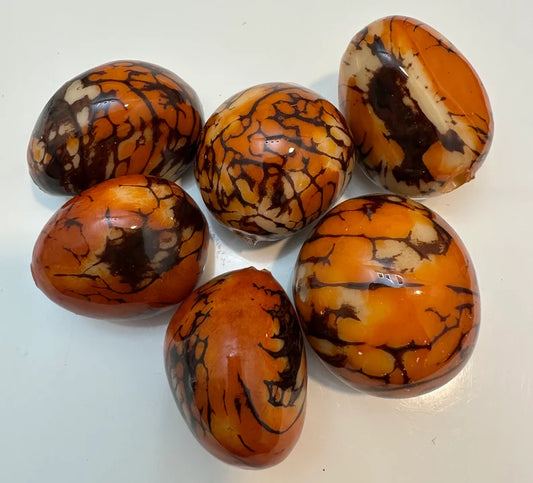 Tagua Whole Nut. 6 Orange Pieces