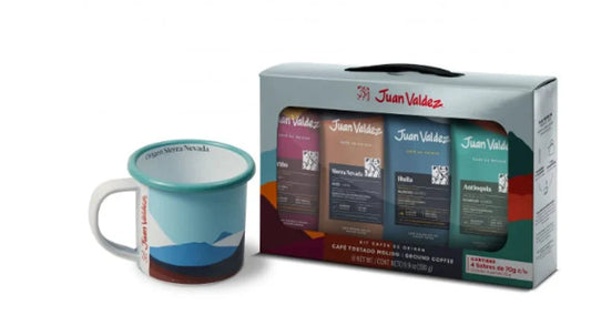 Coffee Lover Gift Box. Peltre Mug + 4 Flavors of Coffee