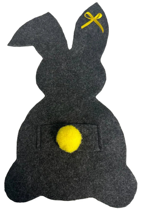 Easter Bunny Gray and Yellow Silverware Bag.