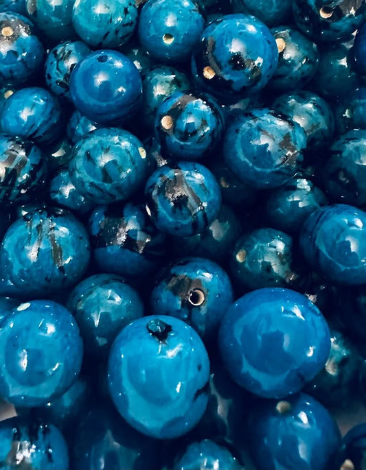 Bombona Ball Beads. 30 Blue Pieces.