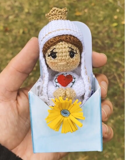 Crochet Mini Virgin Mary. Amigurumi Doll