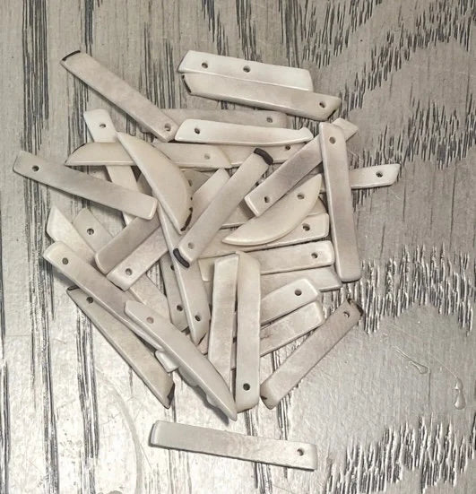 Tagua Stick Beads. 50 Gray Pieces.