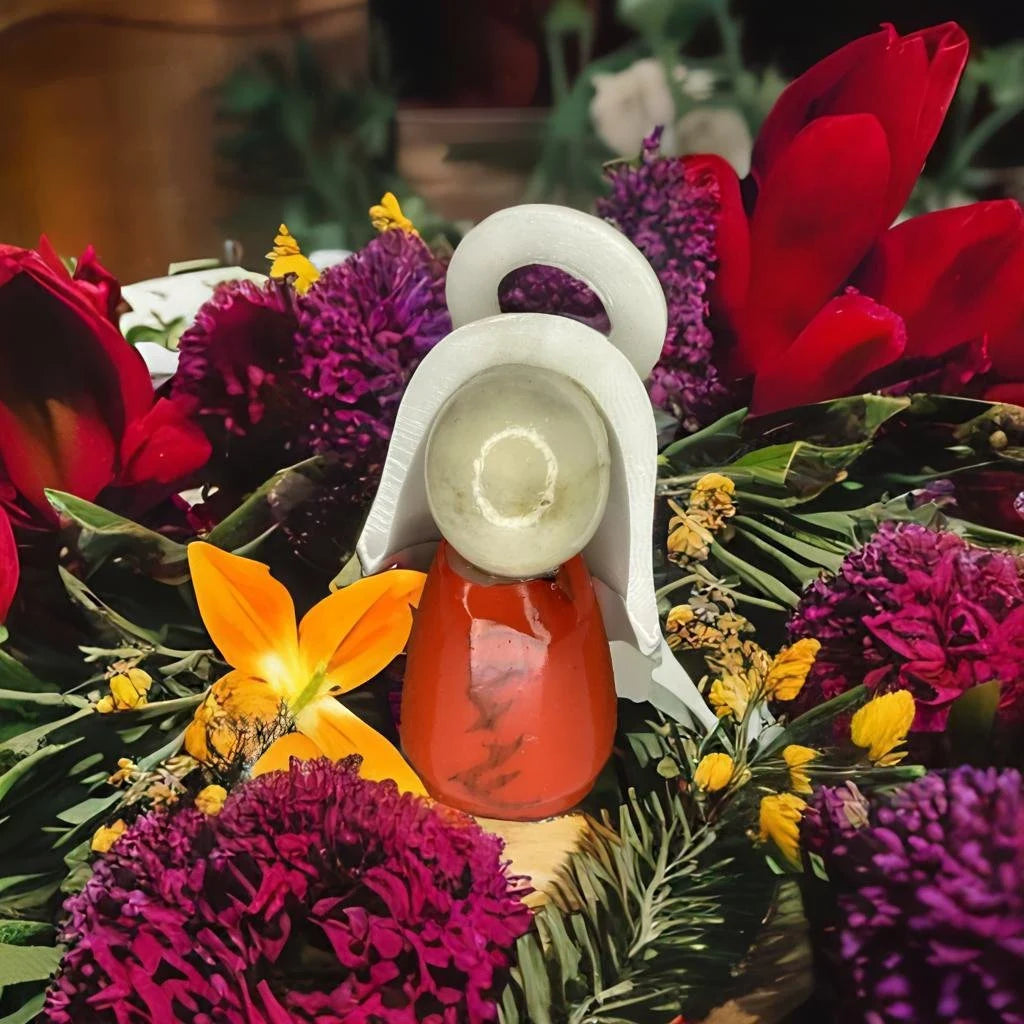 Tagua Nativity Set red and beige
