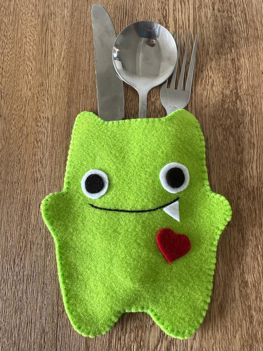Halloween Green Monster Silverware Bag Set of 4.
