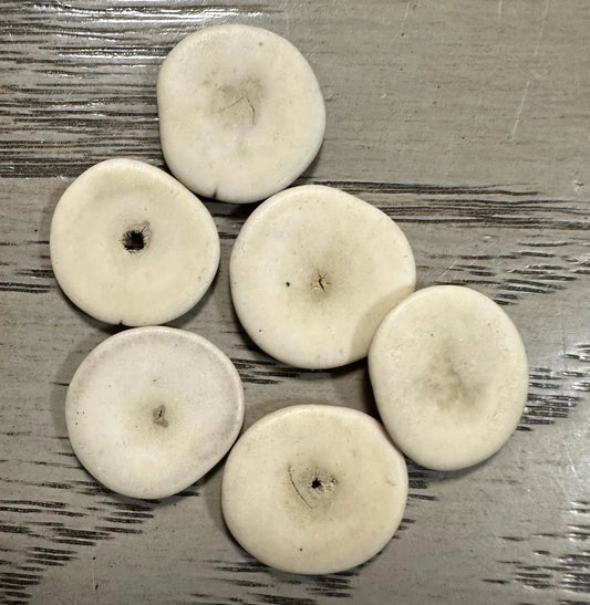 Bombona Disc Beads. 50 Beige Pieces.