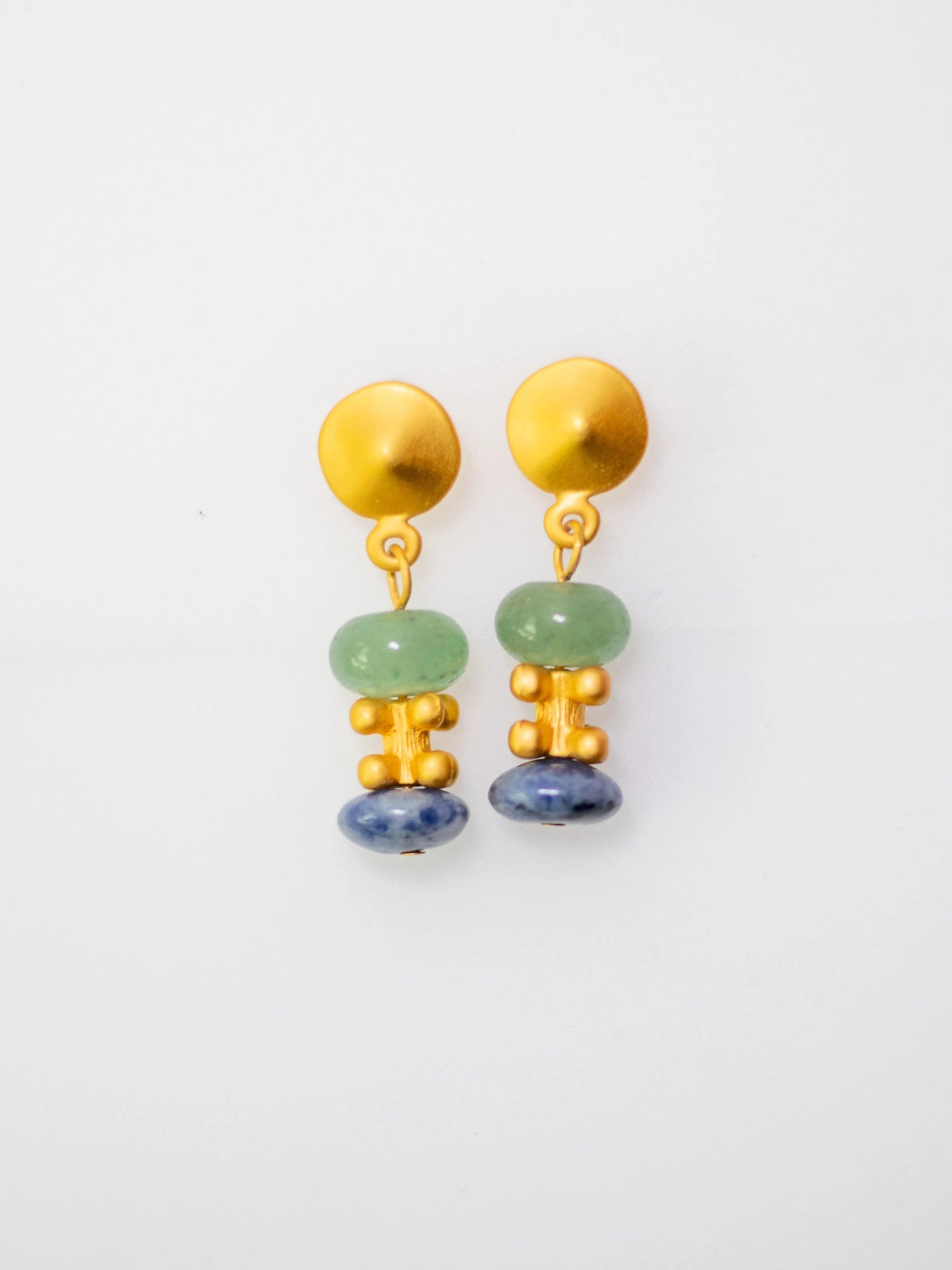 24K Gold Plated Pre-Columbian Muisca Drop Earrings.