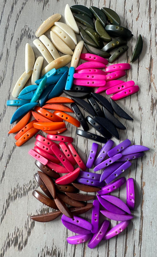 Tagua Stick Beads. 100 Multicolored Pieces