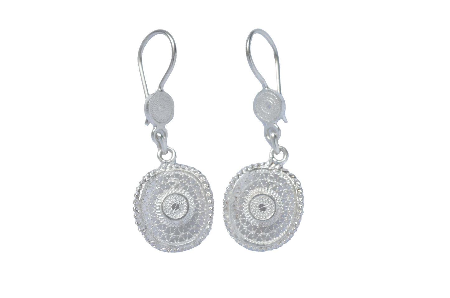 Valentine's Gift Filigree Hat Shape Earrings Handcrafted Earrings Fine Jewelry from Mompox Colombia Silver Filigree Earrings Dangle Stylish