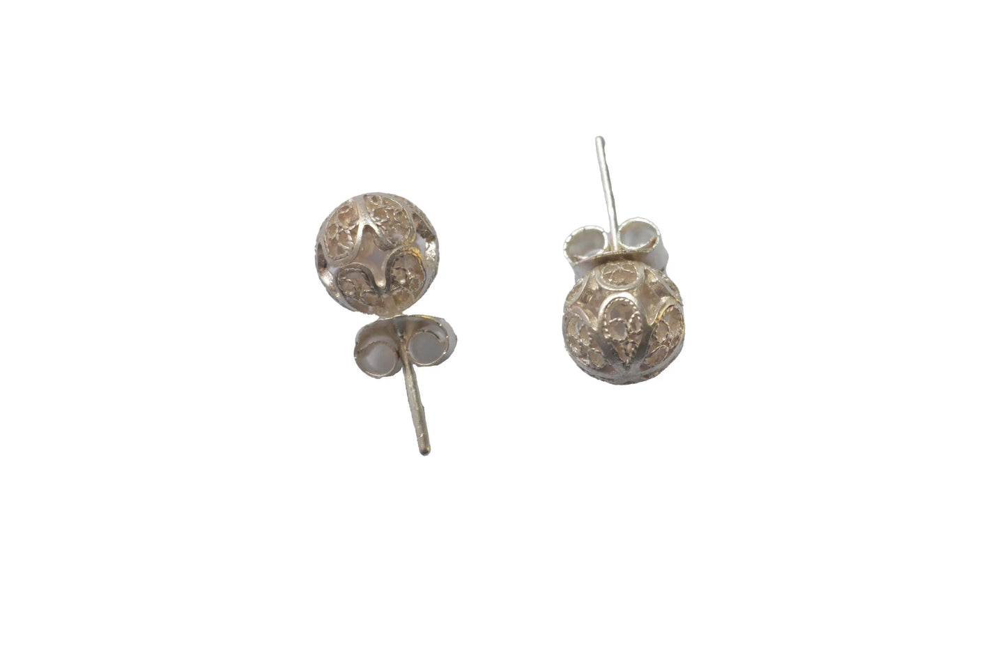 Ball Silver Filigree Earrings