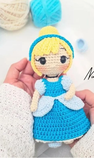 Cinderella Princess Crochet Doll Disney Frozen Princess Plush Doll Amigurumi Plush Doll Amigurumi Handmade in Colombia by Women Artisans