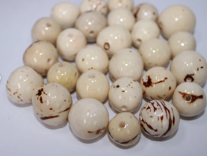 Seed Beads White Bombona Balls 100 pcs Size: 2-2.5 cm. Approx. Top Drilled Natural Jewelry Making Supplies Free Shipping in USA